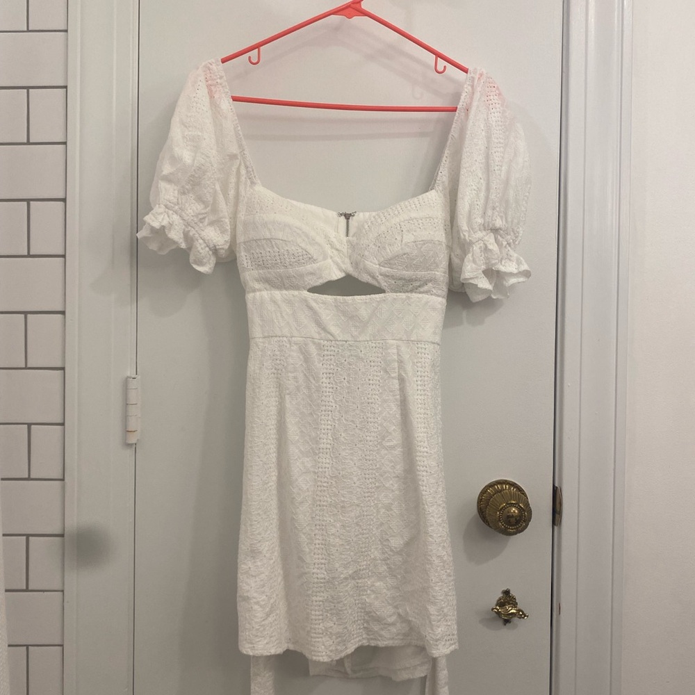 hello molly white mini dress